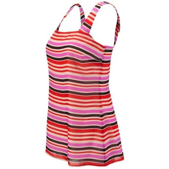 CABI #3448 Red Striped Banded Cami Tank Top sz M - Picture 2 of 11